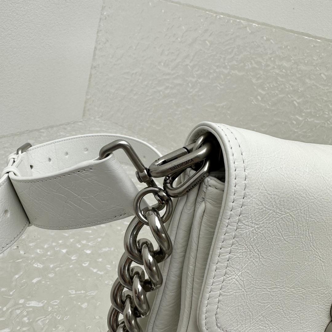 Balenciaga BB Soft Small Flap Bag In Optic White  - PerfectKickZ