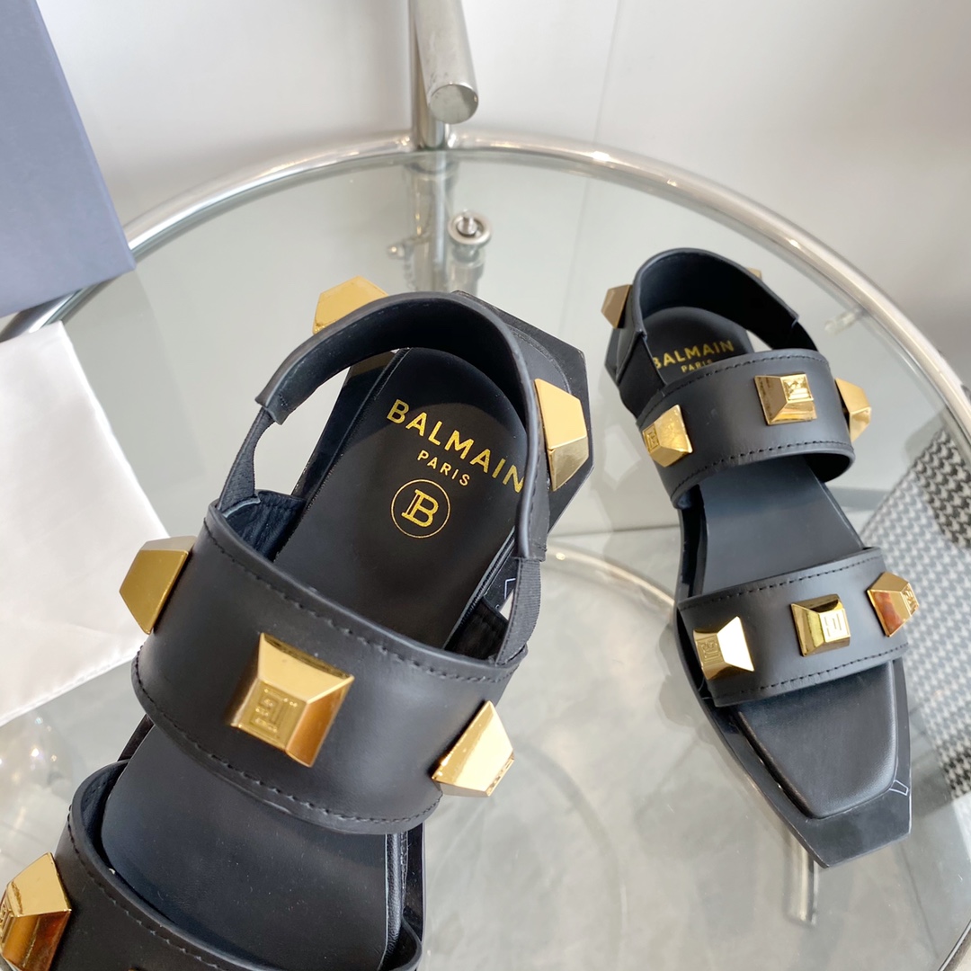 Balmain Studded Flat Sandals - PerfectKickZ
