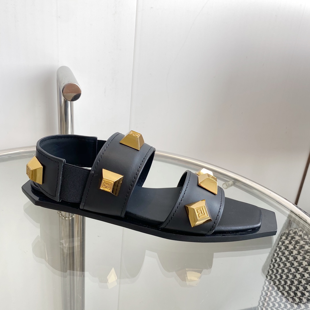 Balmain Studded Flat Sandals - PerfectKickZ
