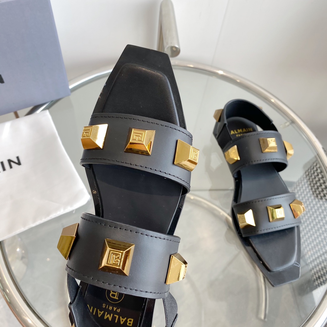 Balmain Studded Flat Sandals - PerfectKickZ