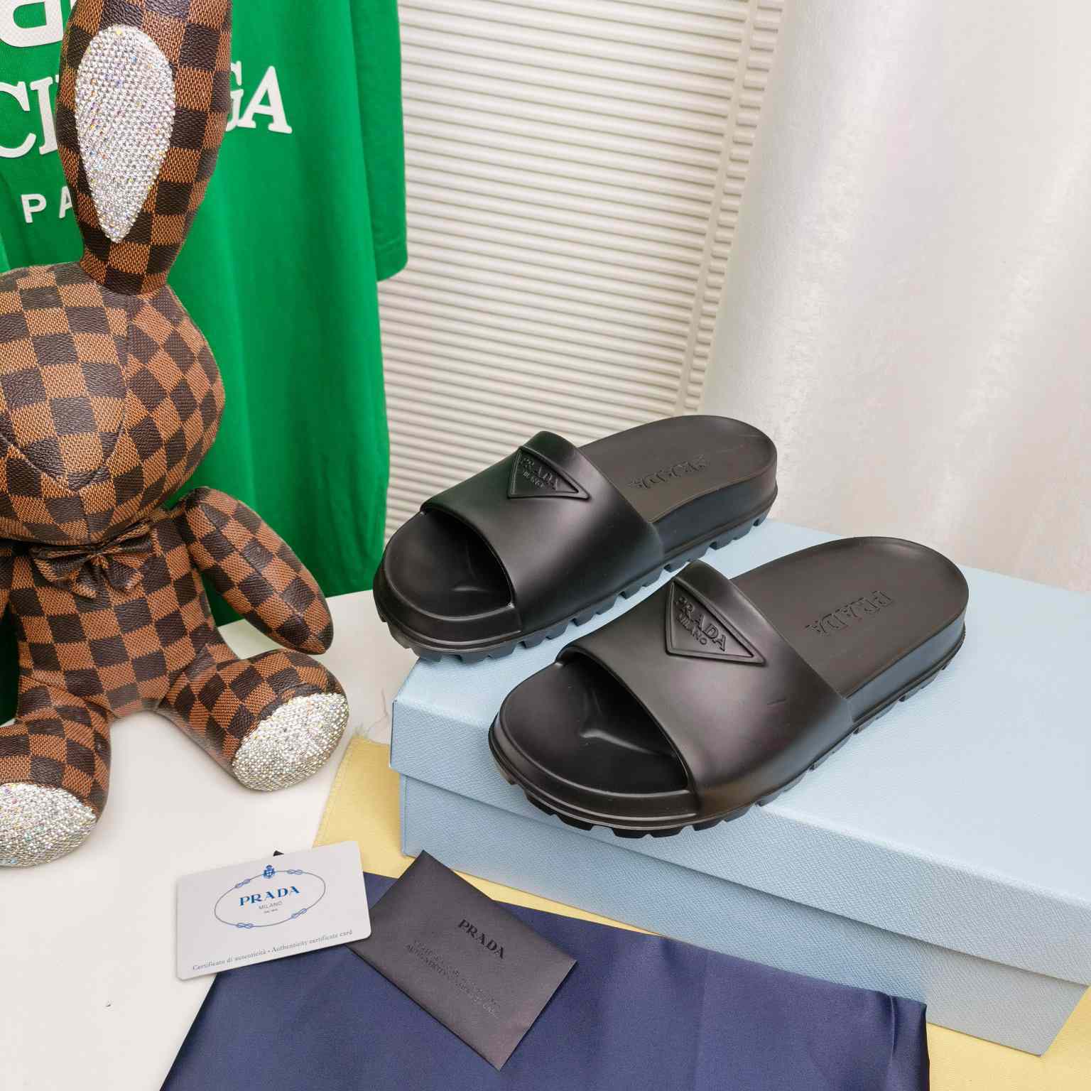 Prada Rubber Slides - 