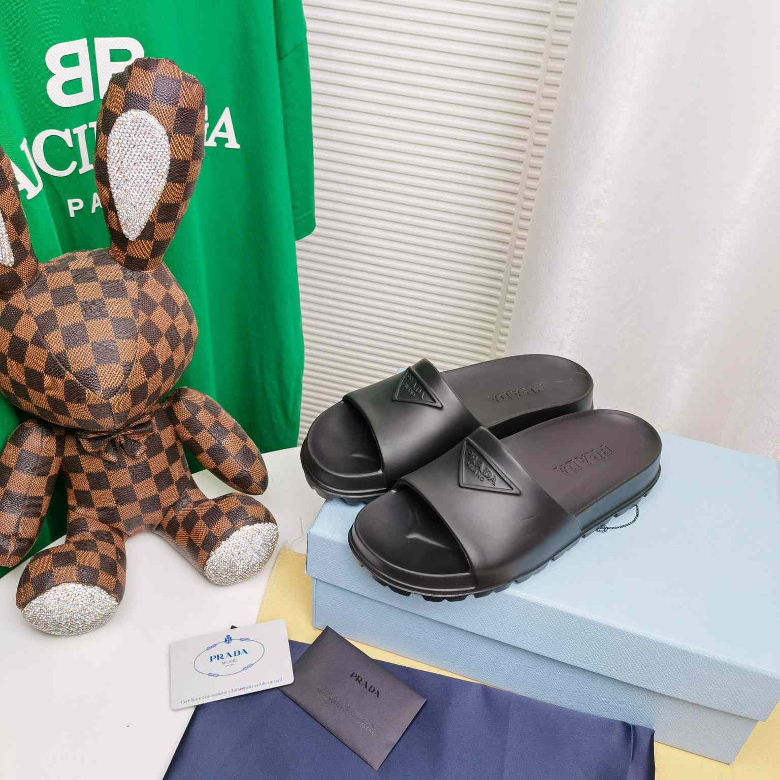 Prada Rubber Slides - 