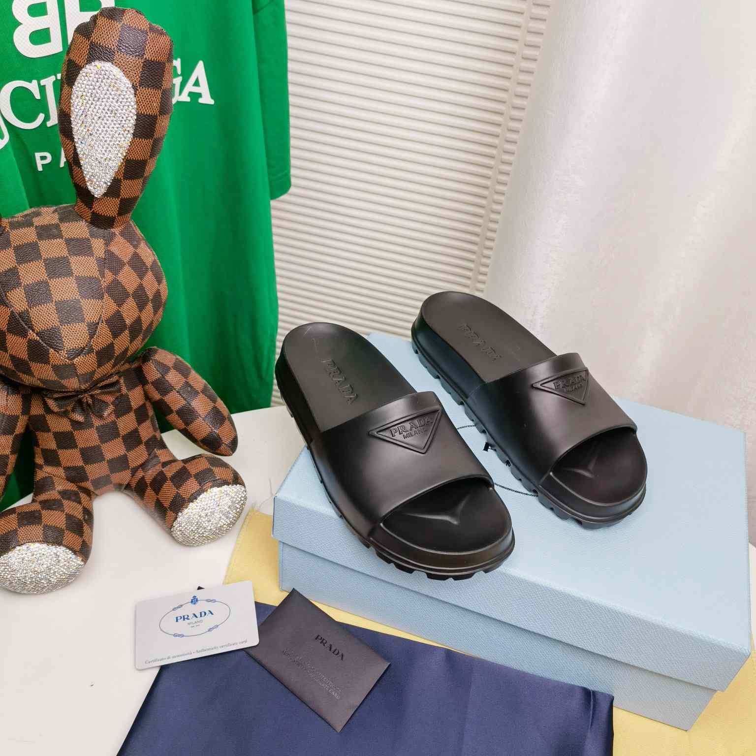 Prada Rubber Slides - 