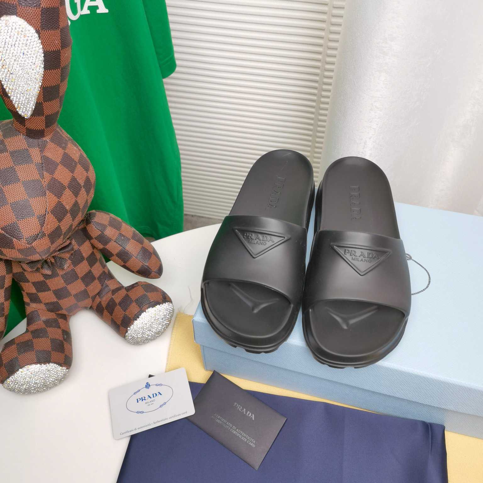 Prada Rubber Slides - 