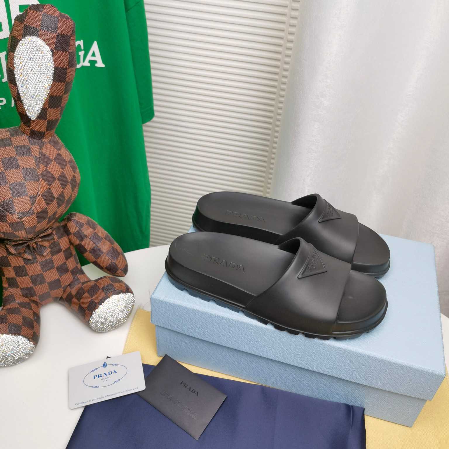 Prada Rubber Slides - 