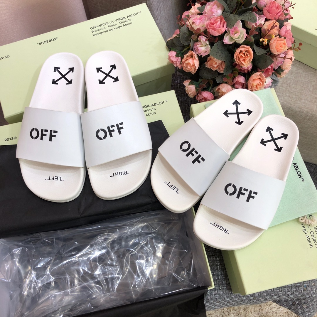 Off White Printed Pool Slider - PerfectKickZ