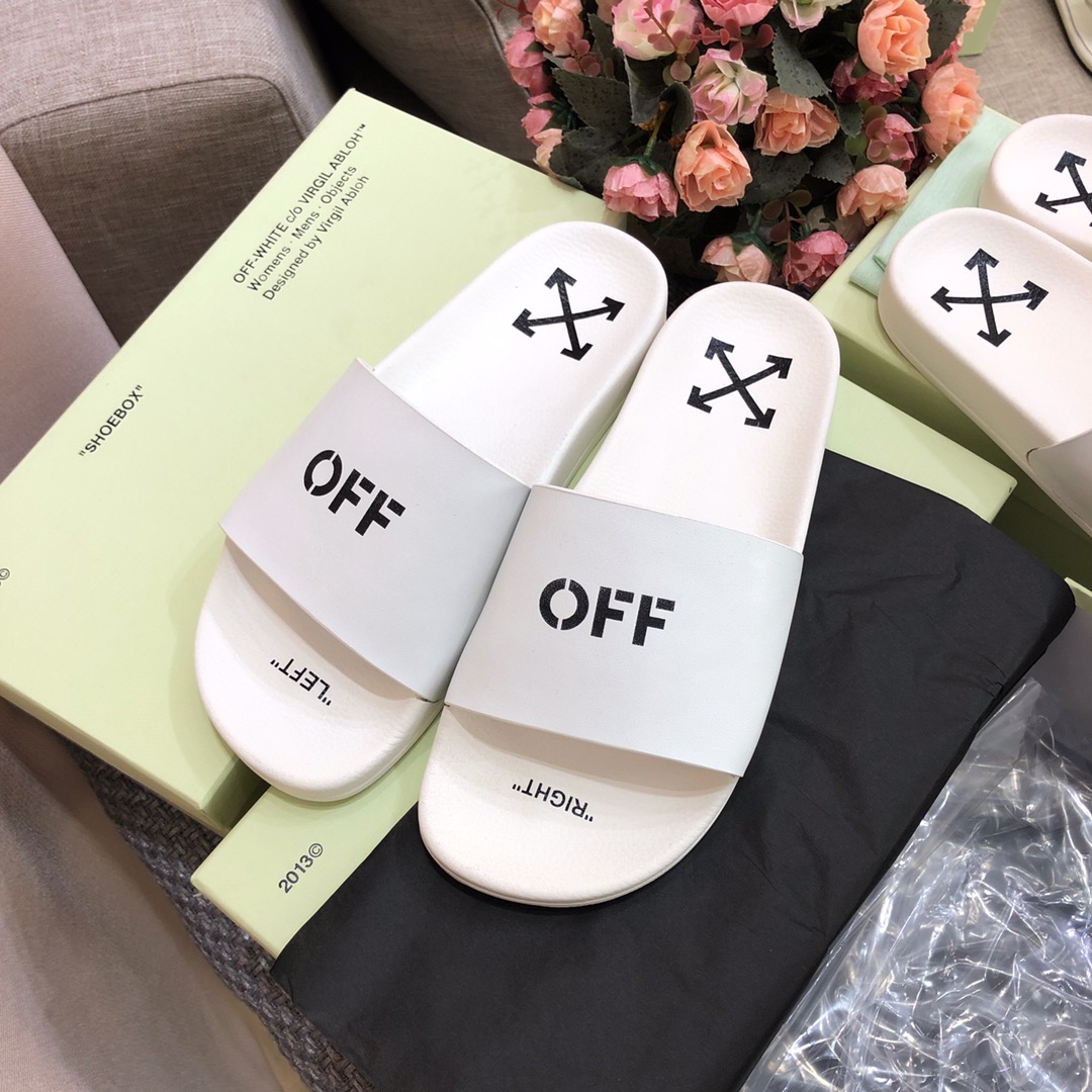 Off White Printed Pool Slider - 