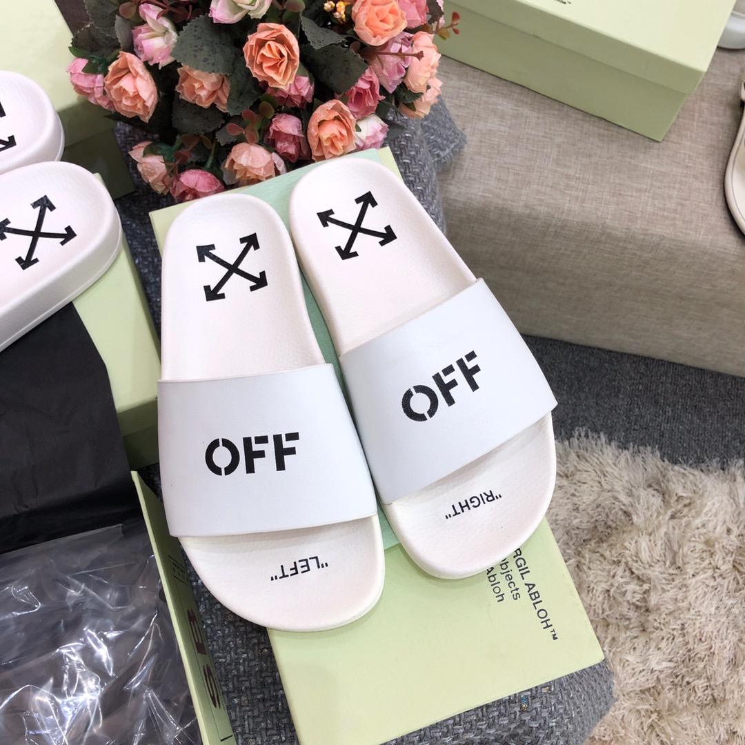 Off White Printed Pool Slider - PerfectKickZ