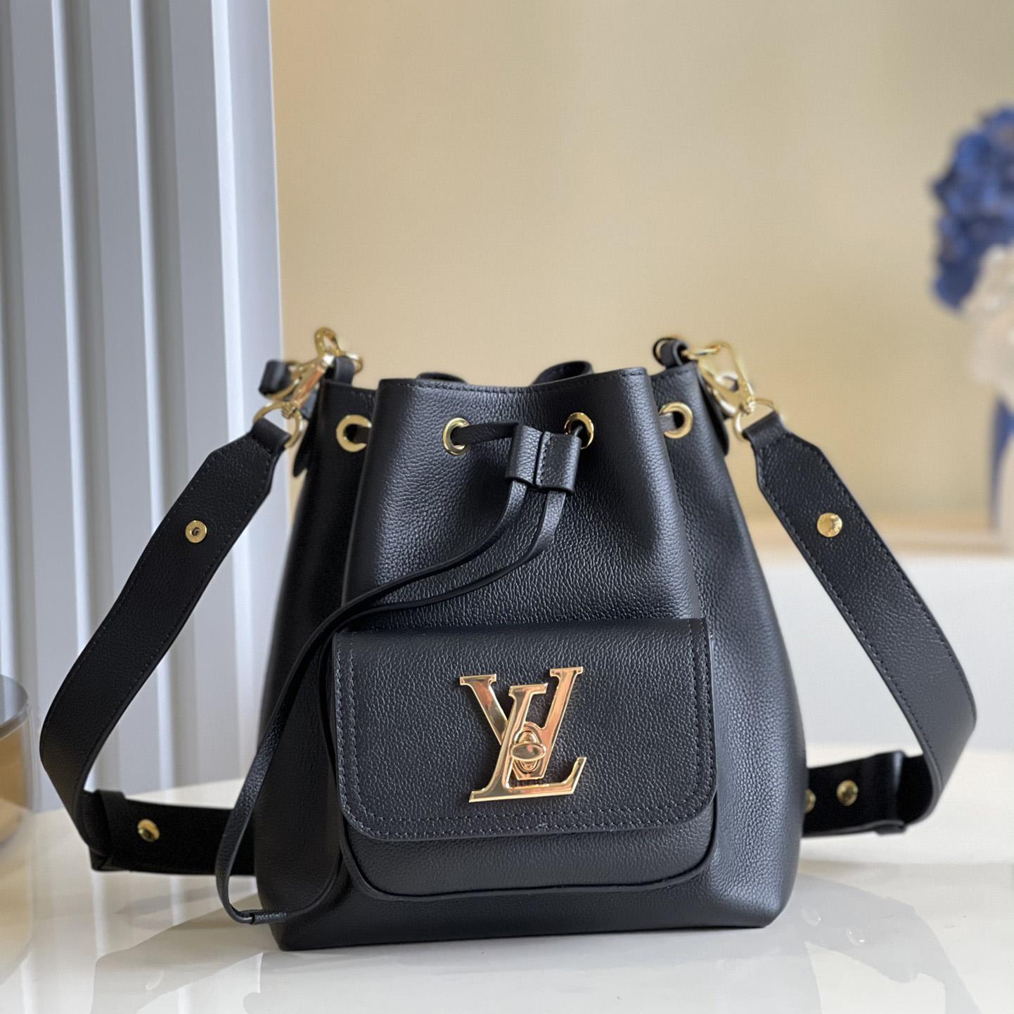 Louis Vuitton Lockme Bucket Black Calf (23-23-16cm)  M57687 - PerfectKickZ