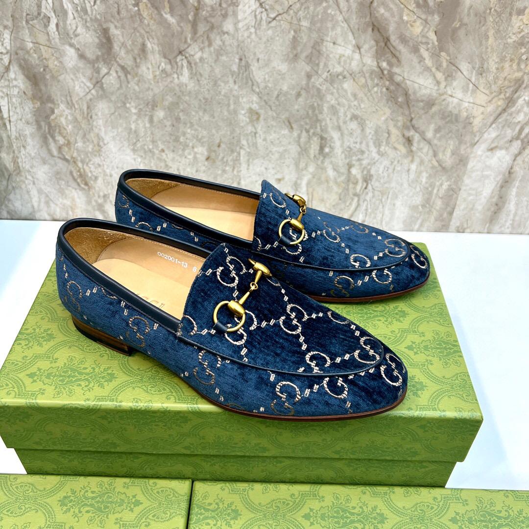 Gucci Men's Gucci Jordaan GG Velvet Loafer(Upon Uk Size) - PerfectKickZ