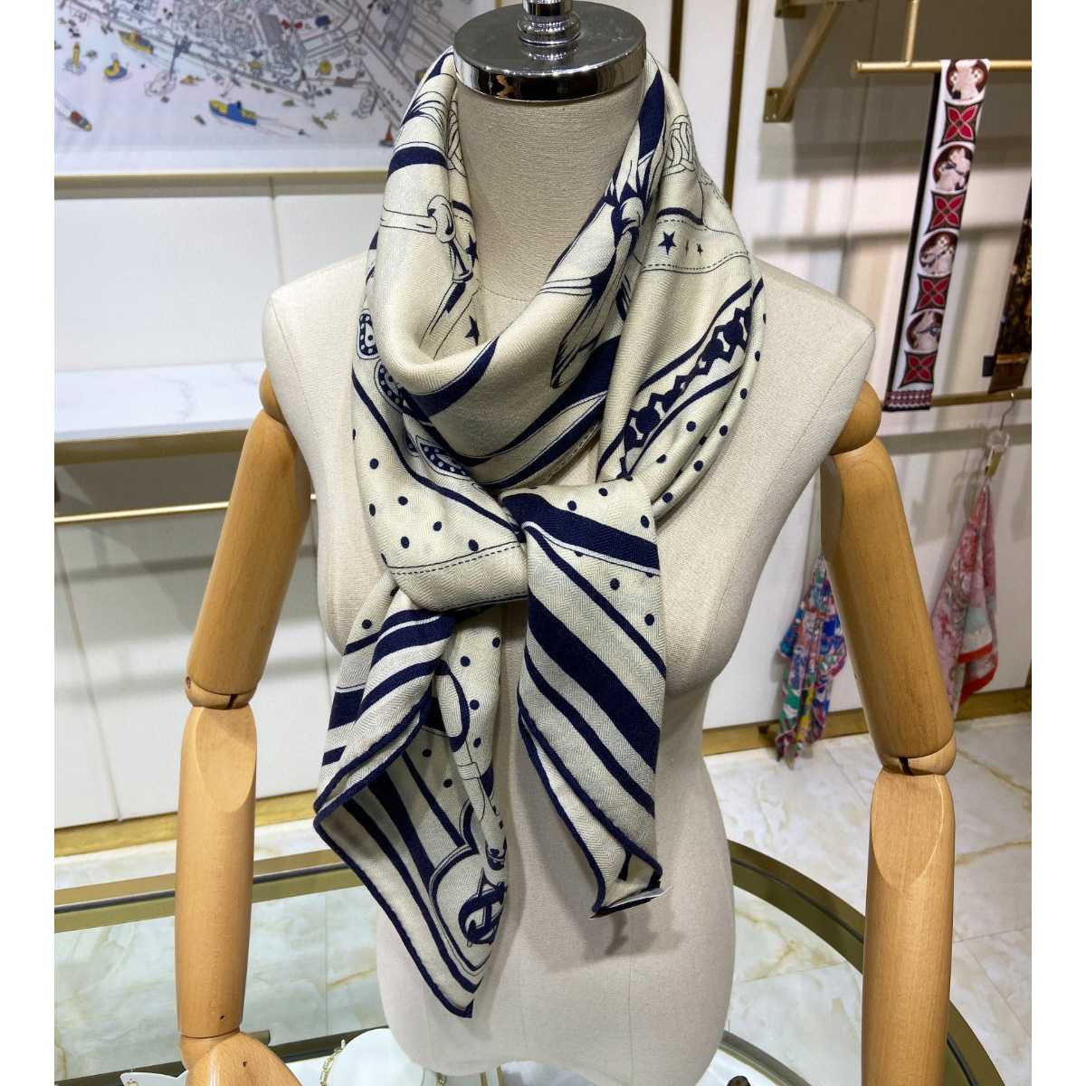 Hermes La Promenade Du Matin Bandana Shawl 140 - PerfectKickZ