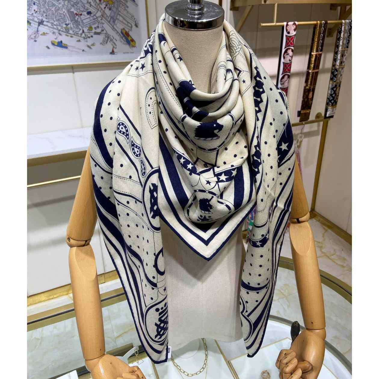 Hermes La Promenade Du Matin Bandana Shawl 140 - PerfectKickZ
