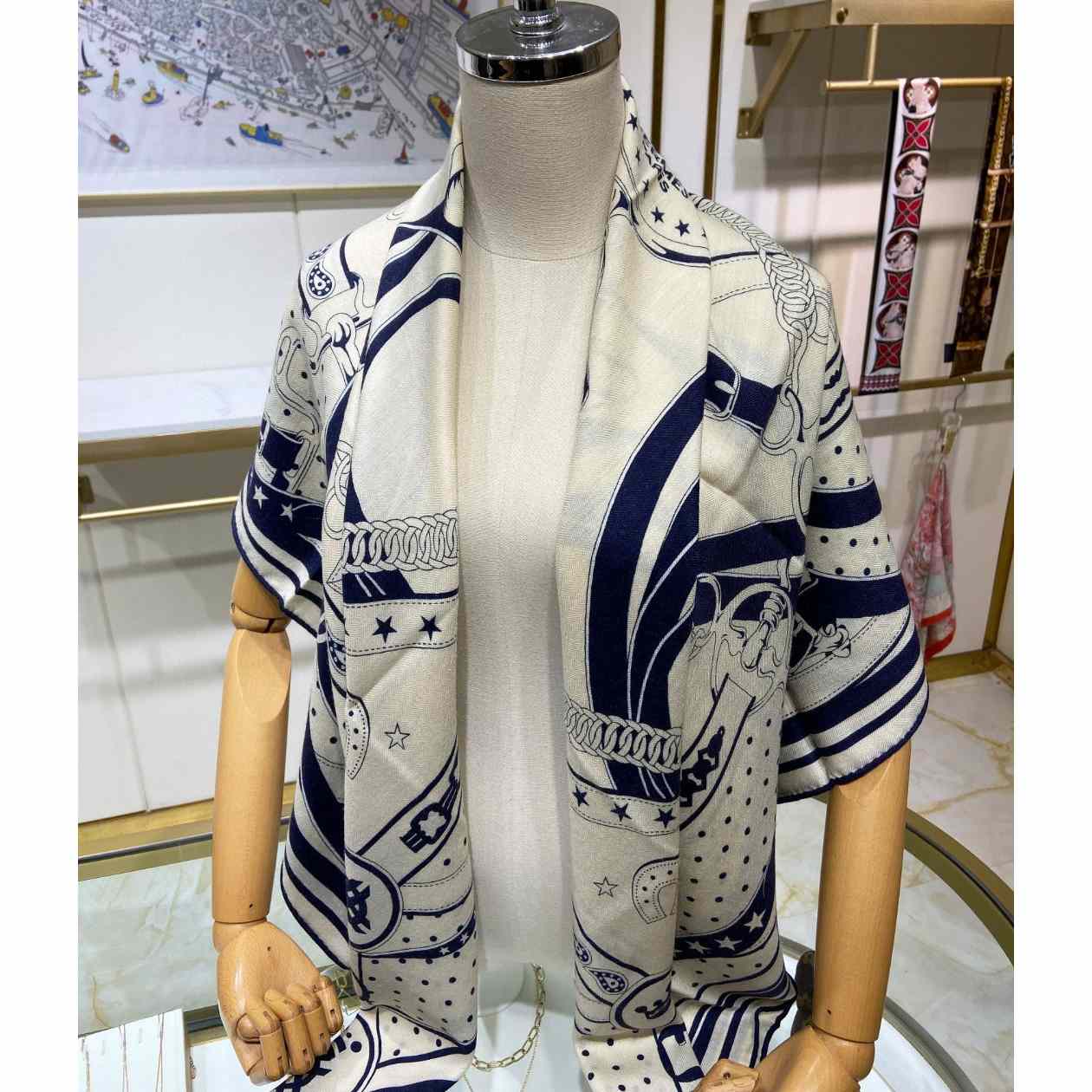 Hermes La Promenade Du Matin Bandana Shawl 140 - PerfectKickZ