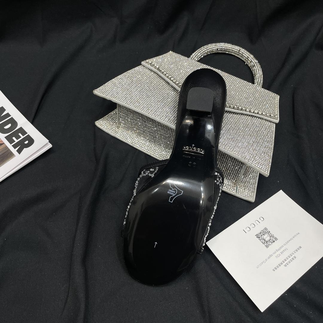 Gucci Women's GG Mid-heel Slide Sandal - PerfectKickZ
