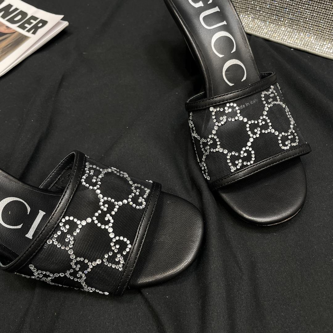Gucci Women's GG Mid-heel Slide Sandal - 