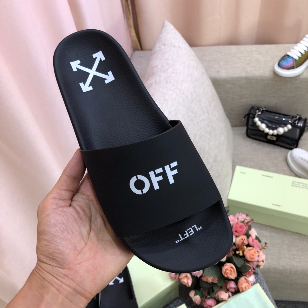 Off White Printed Pool Slider - PerfectKickZ