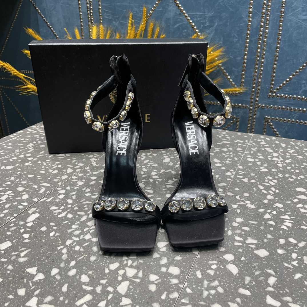 Versace Crystal Satin Sandals - PerfectKickZ