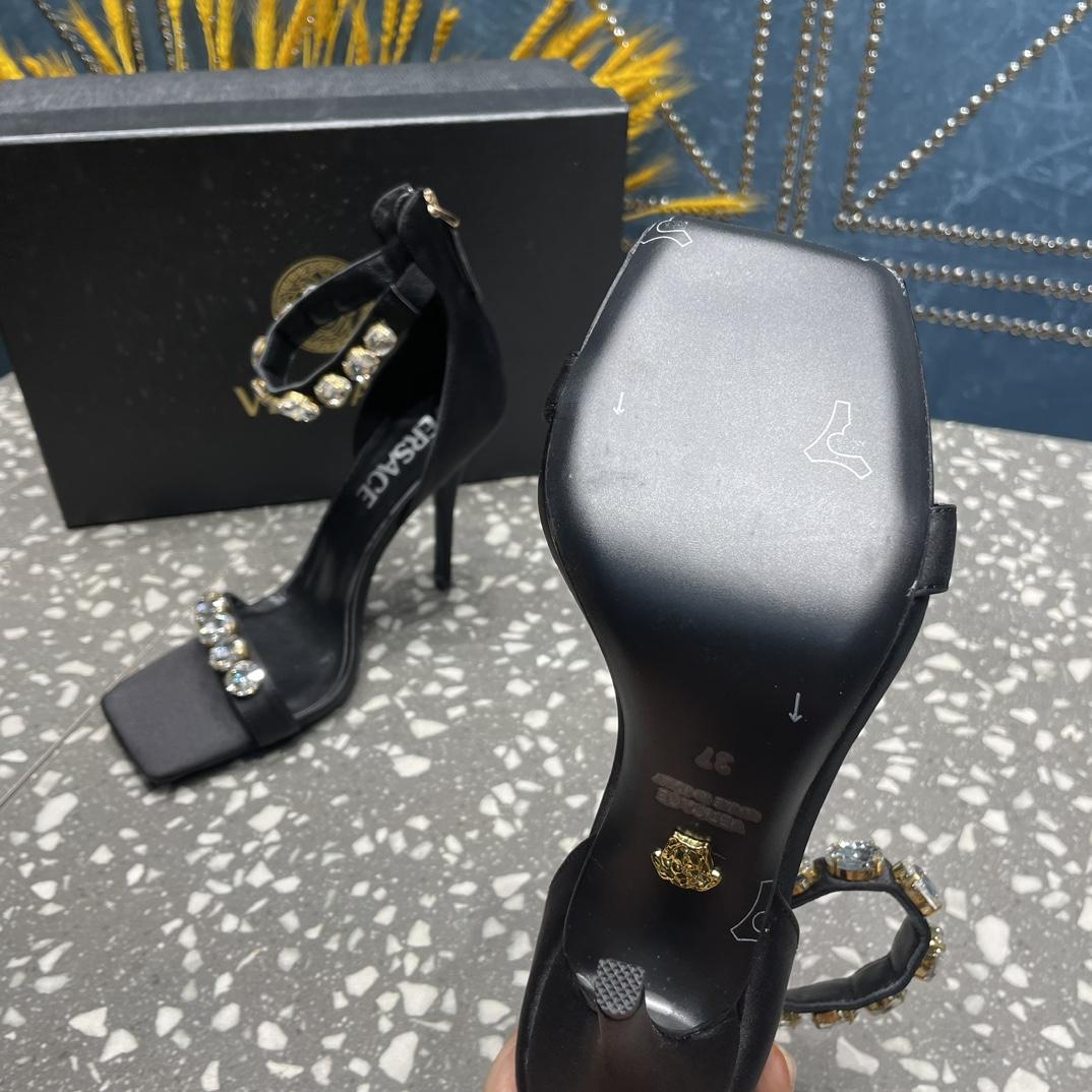Versace Crystal Satin Sandals - PerfectKickZ