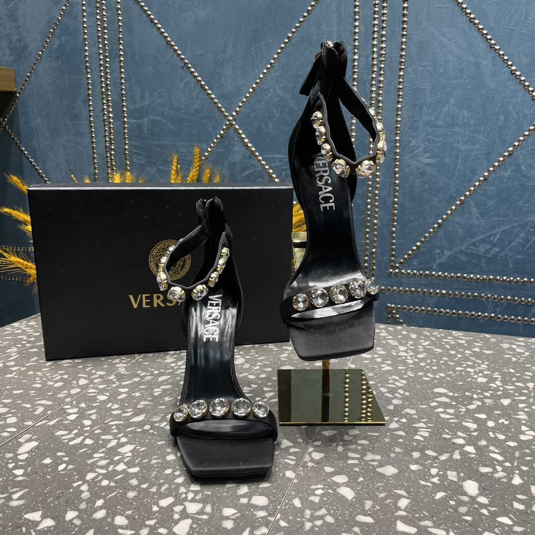 Versace Crystal Satin Sandals - PerfectKickZ