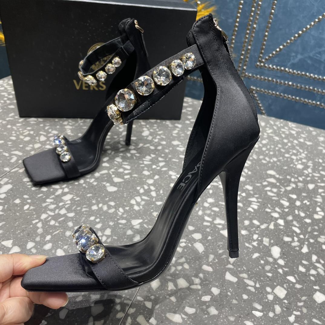 Versace Crystal Satin Sandals - PerfectKickZ