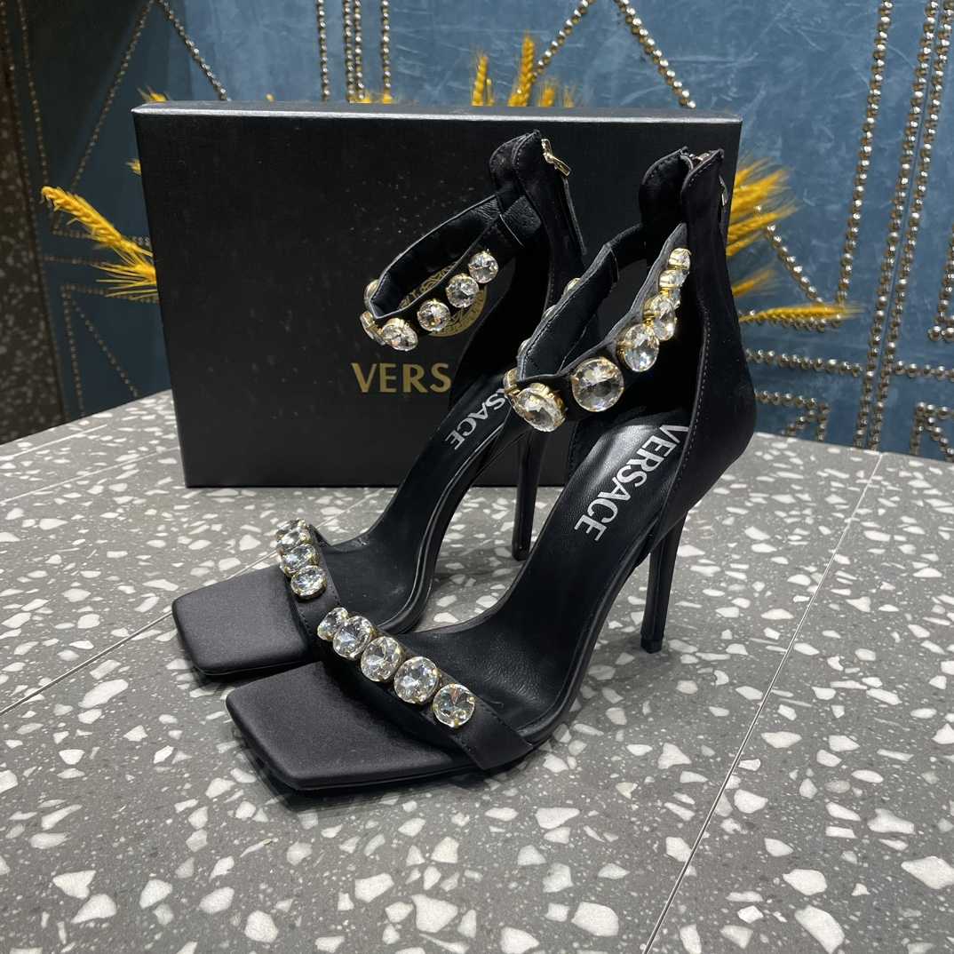 Versace Crystal Satin Sandals - PerfectKickZ