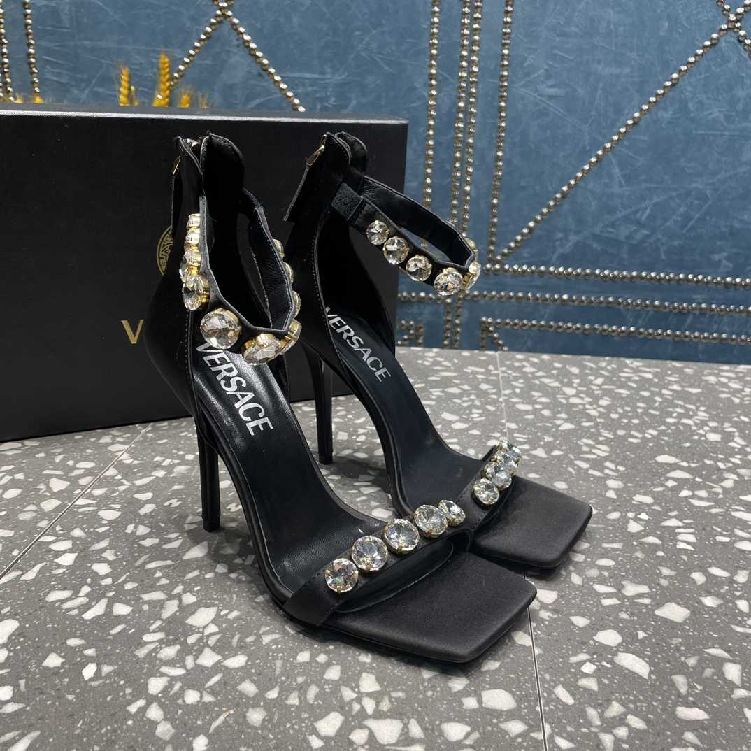 Versace Crystal Satin Sandals - PerfectKickZ
