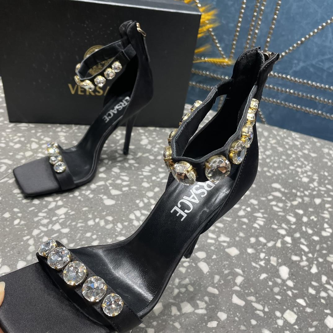 Versace Crystal Satin Sandals - PerfectKickZ
