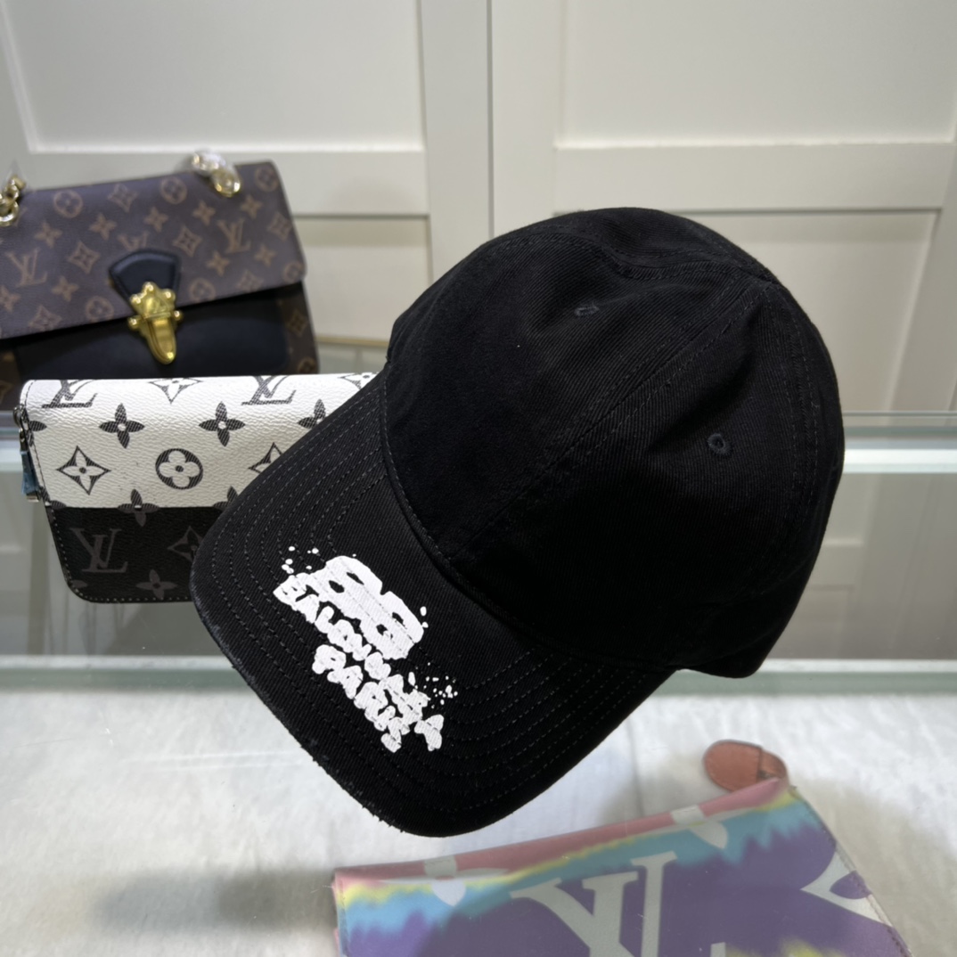 Balenciaga Hand Drawn BB Icon Cap In Black - PerfectKickZ