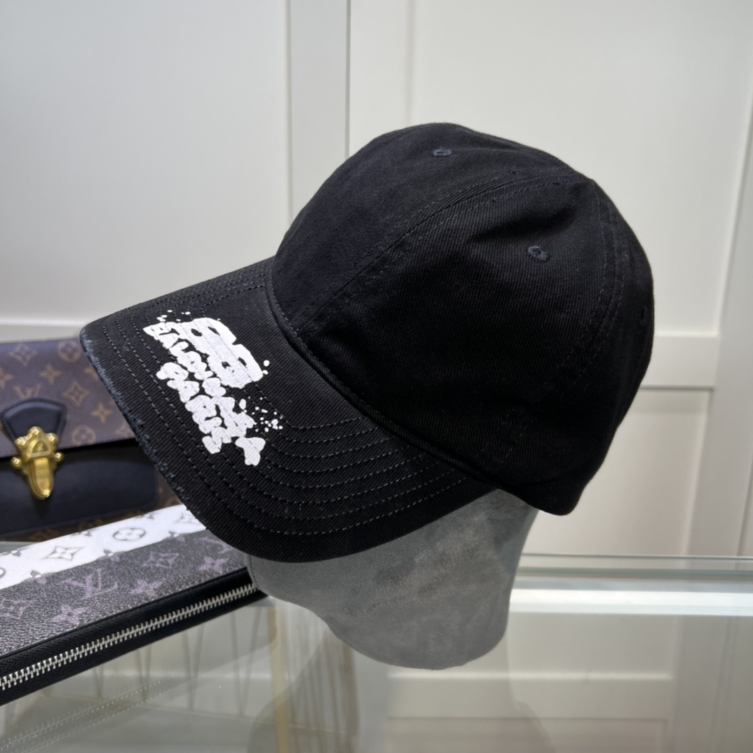 Balenciaga Hand Drawn BB Icon Cap In Black - PerfectKickZ
