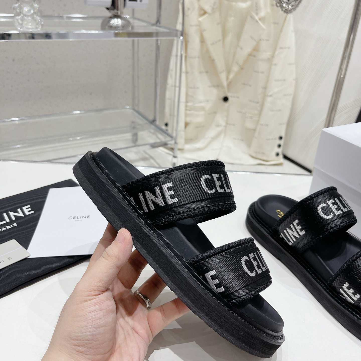 Celine Leo Scratch Sandal In Calfskin - 