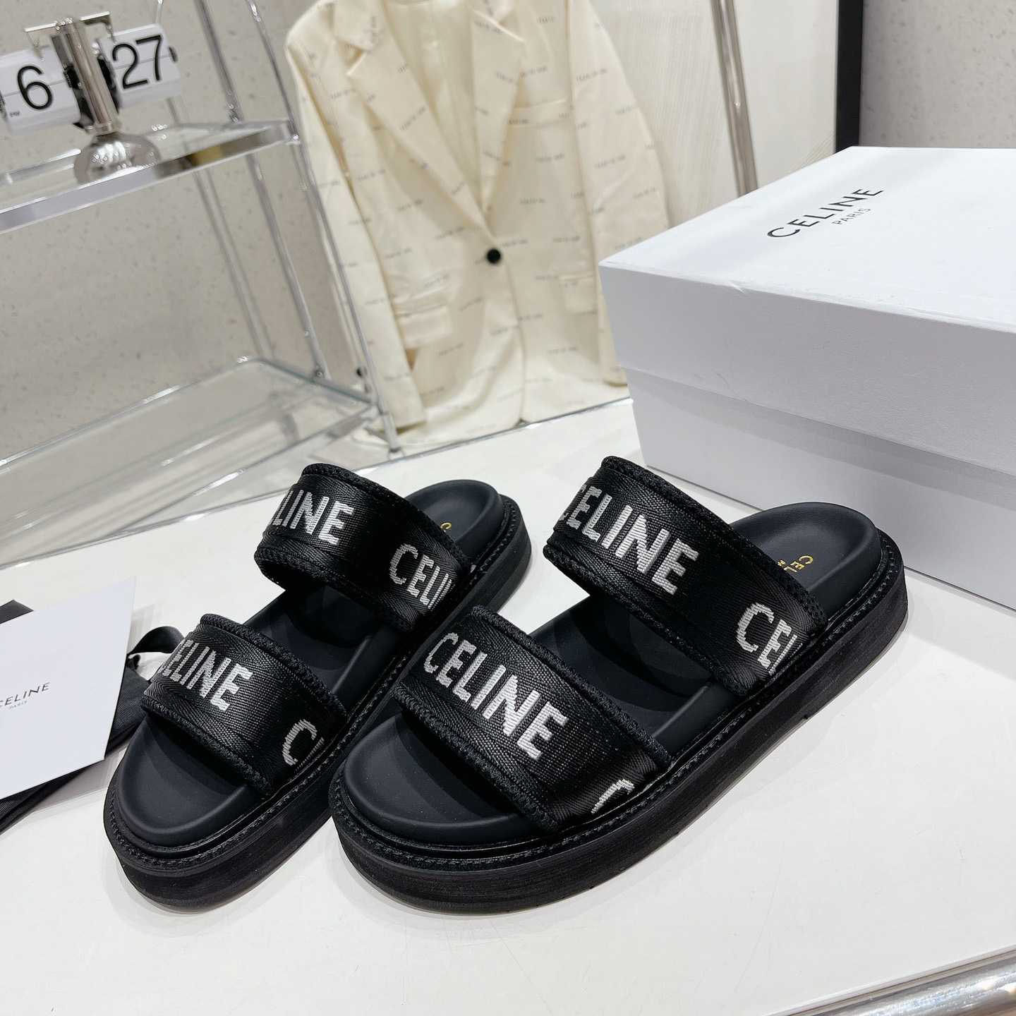 Celine Leo Scratch Sandal In Calfskin - 