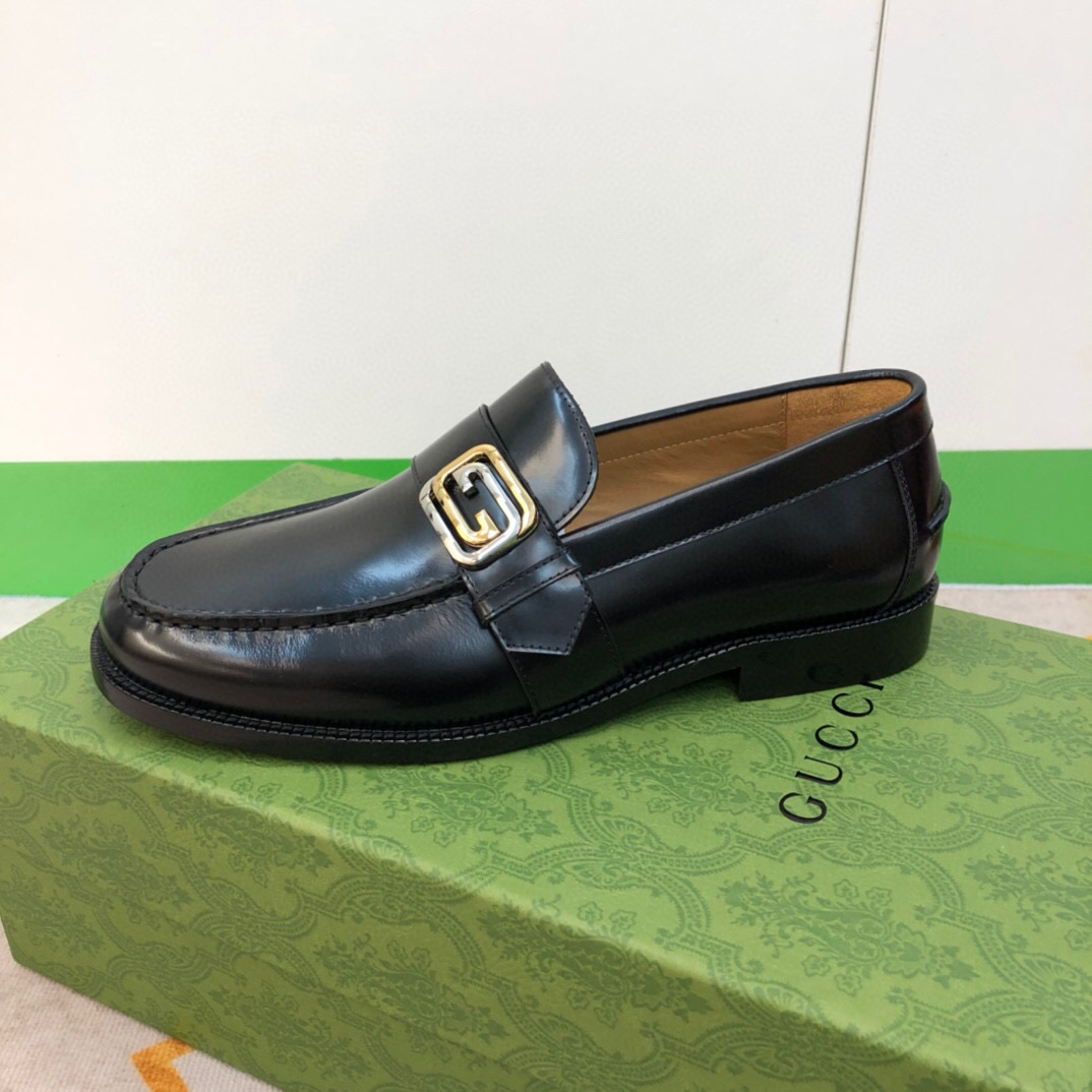 Gucci Logo-plaque Leather Loafers (Upon Uk Size) - PerfectKickZ