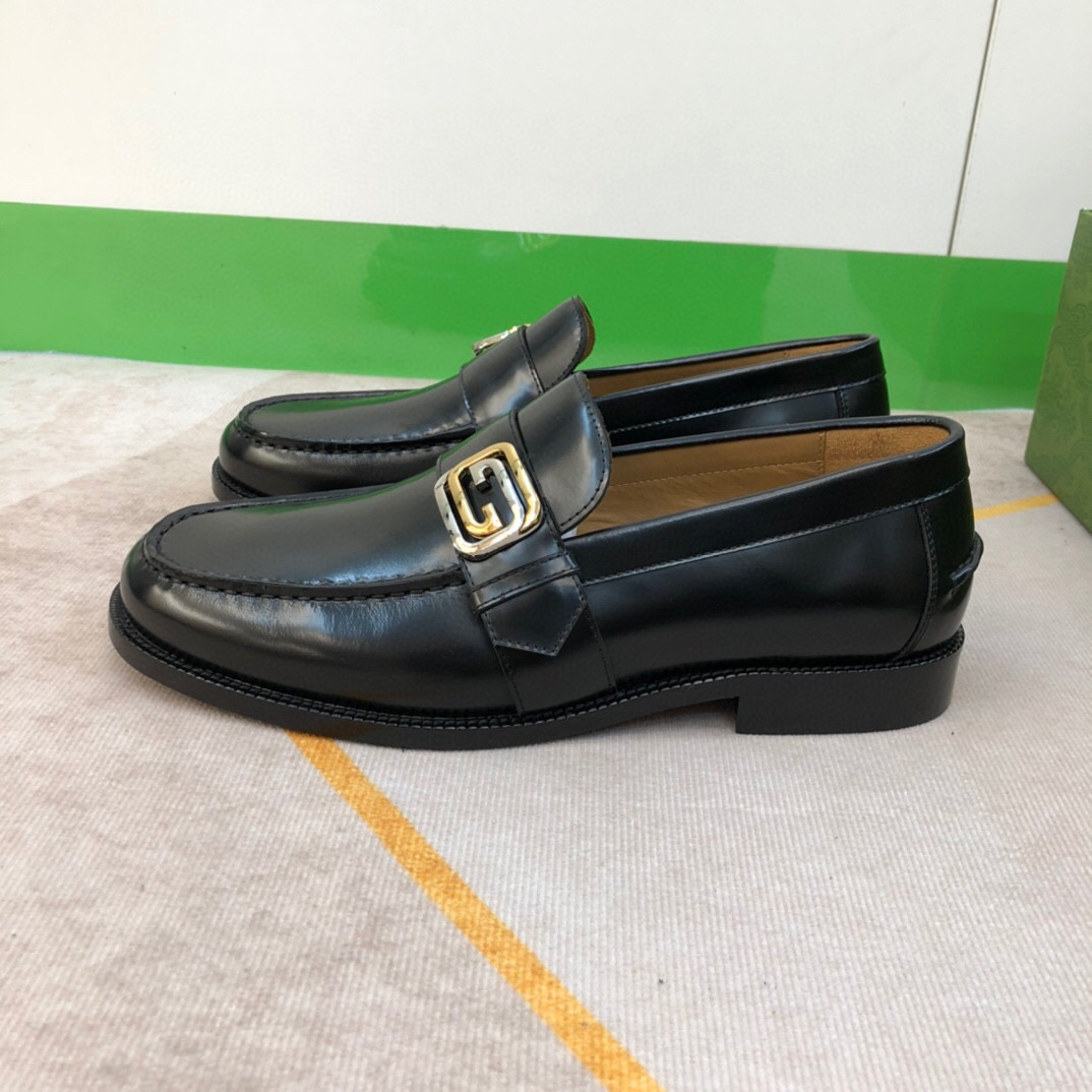 Gucci Logo-plaque Leather Loafers (Upon Uk Size) - PerfectKickZ