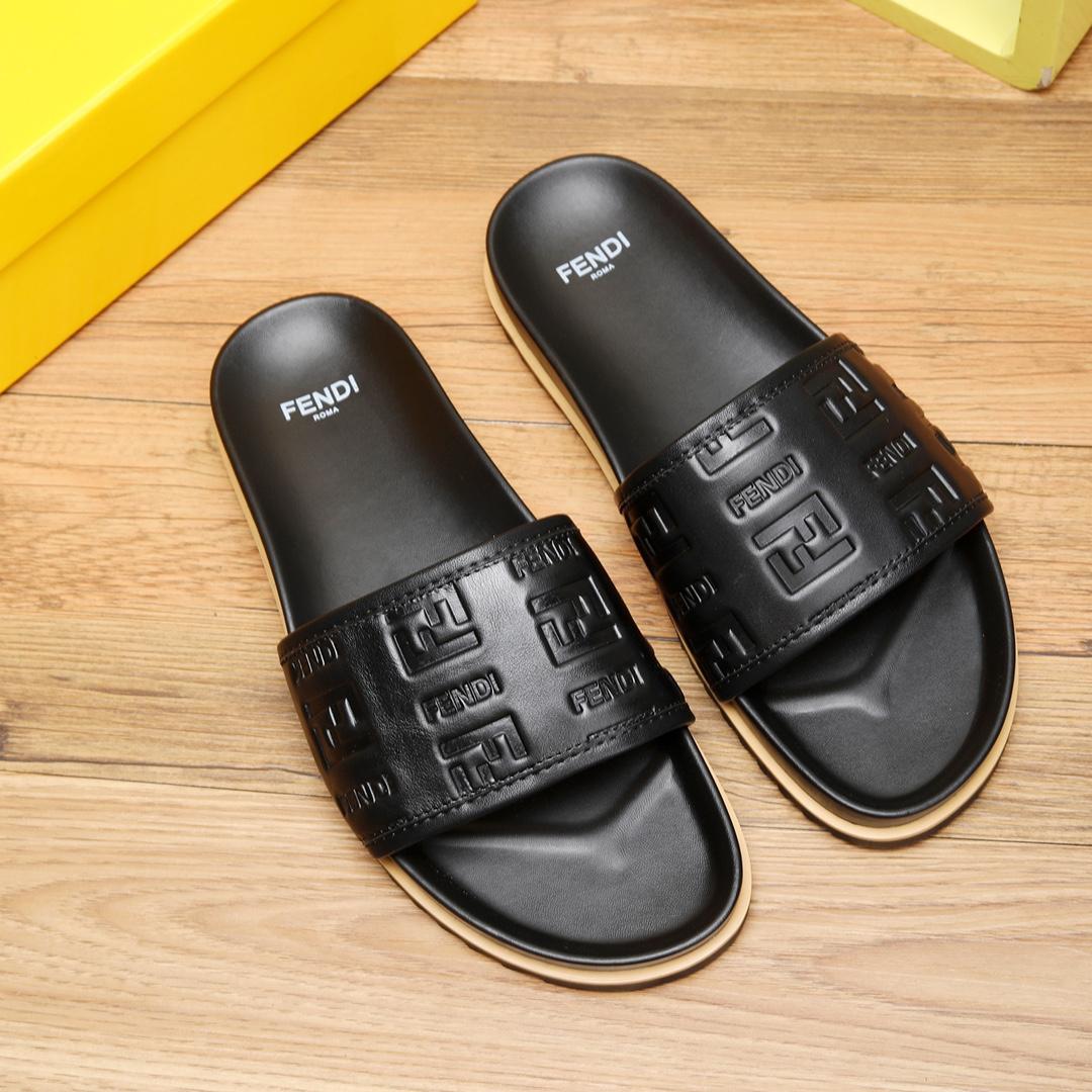 Fendi Black Slides - PerfectKickZ