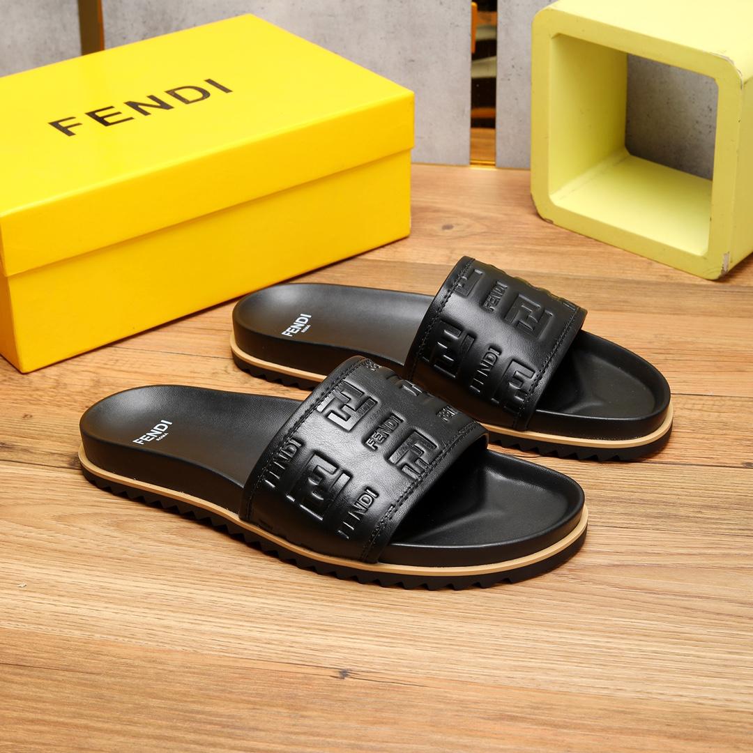 Fendi Black Slides - PerfectKickZ