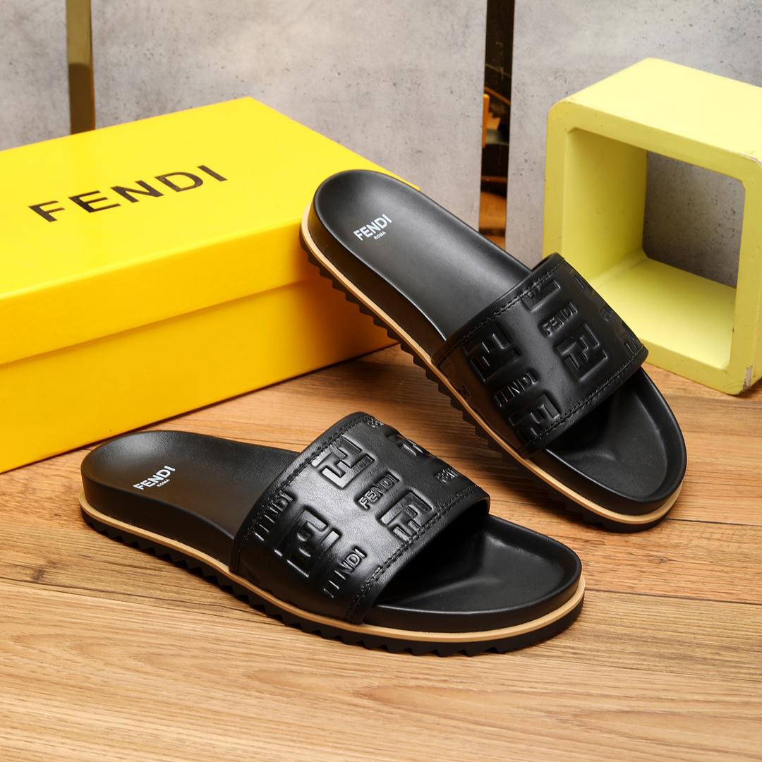 Fendi Black Slides - PerfectKickZ
