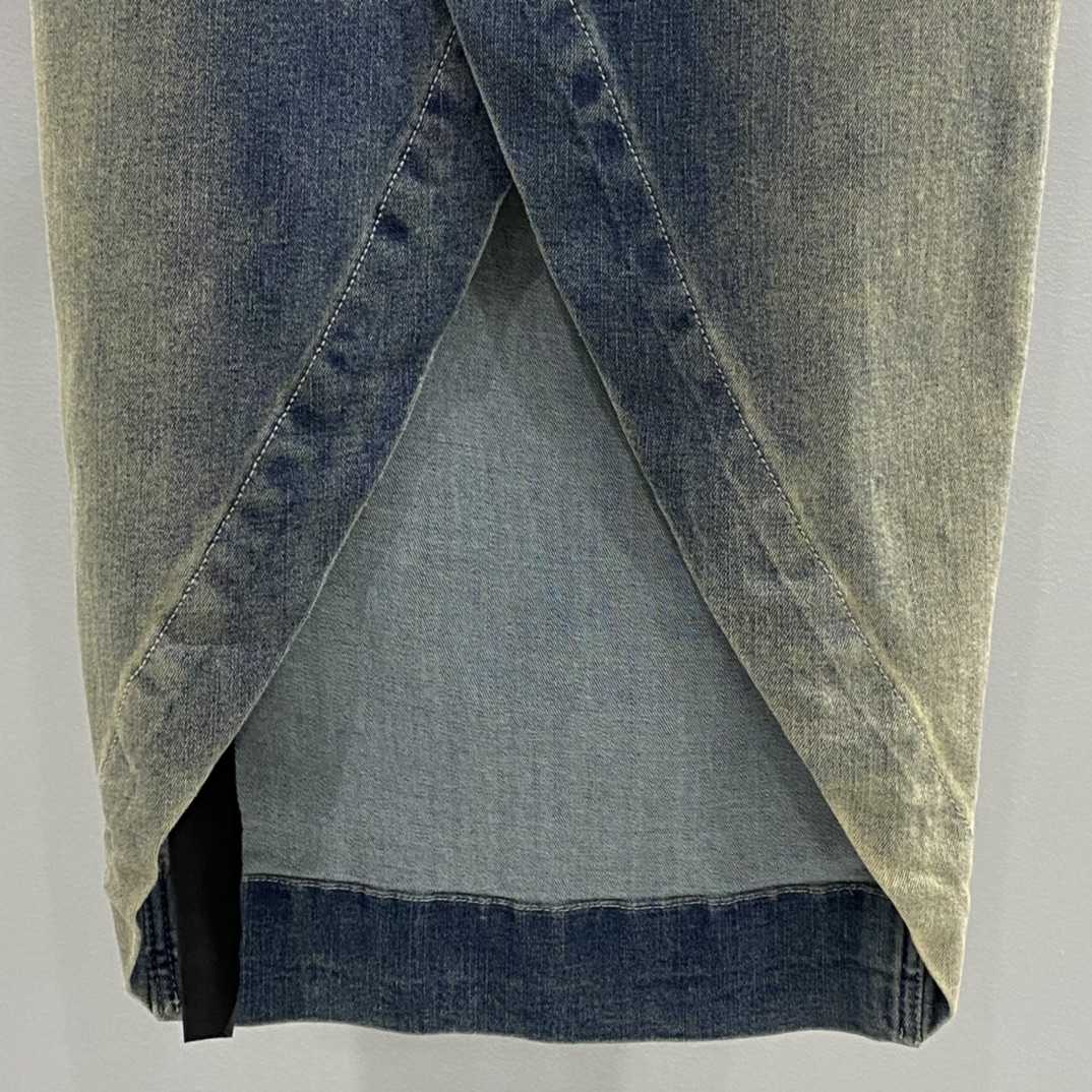Rick Owens Drkshdw Blue Pillar Denim Maxi Skirt - PerfectKickZ