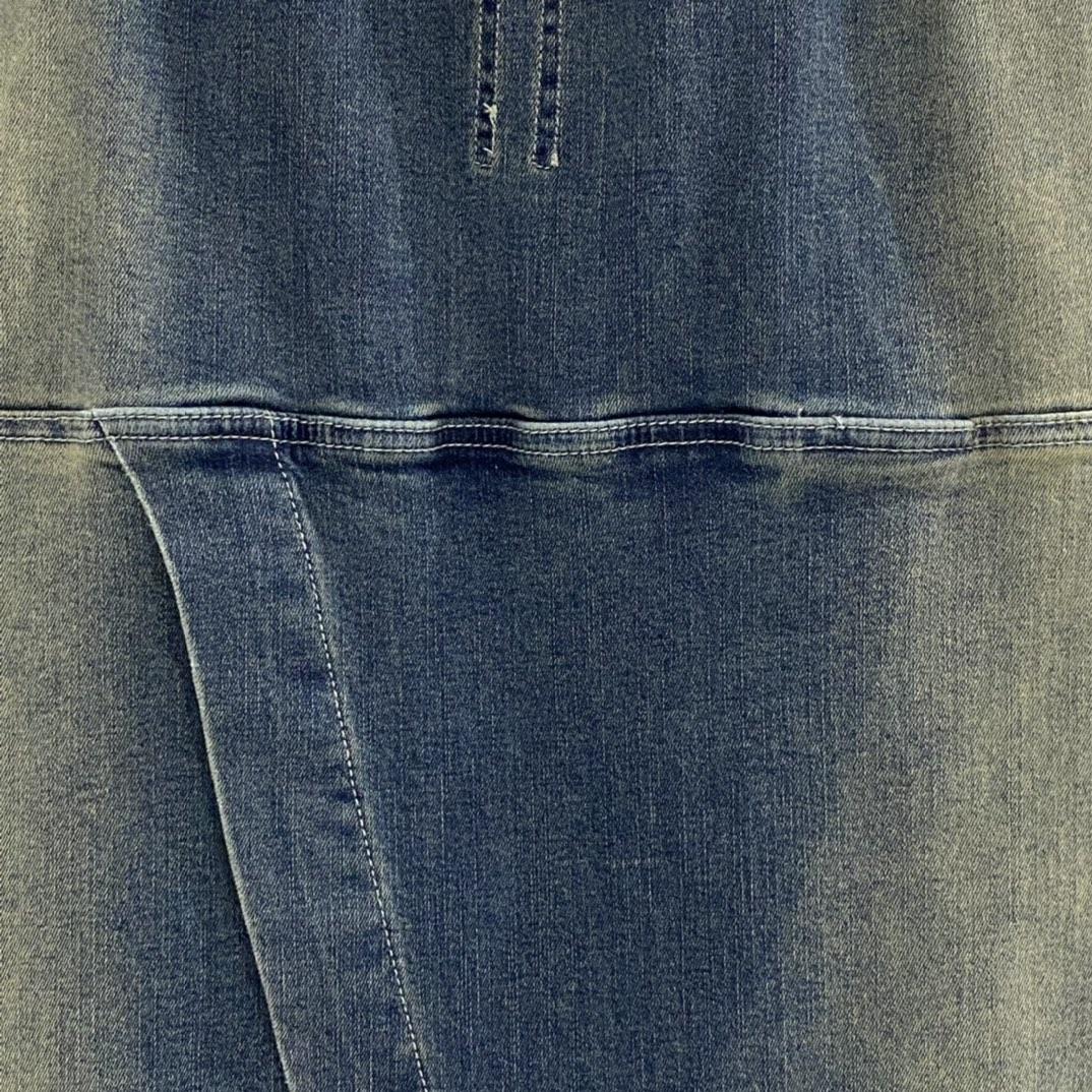 Rick Owens Drkshdw Blue Pillar Denim Maxi Skirt - PerfectKickZ