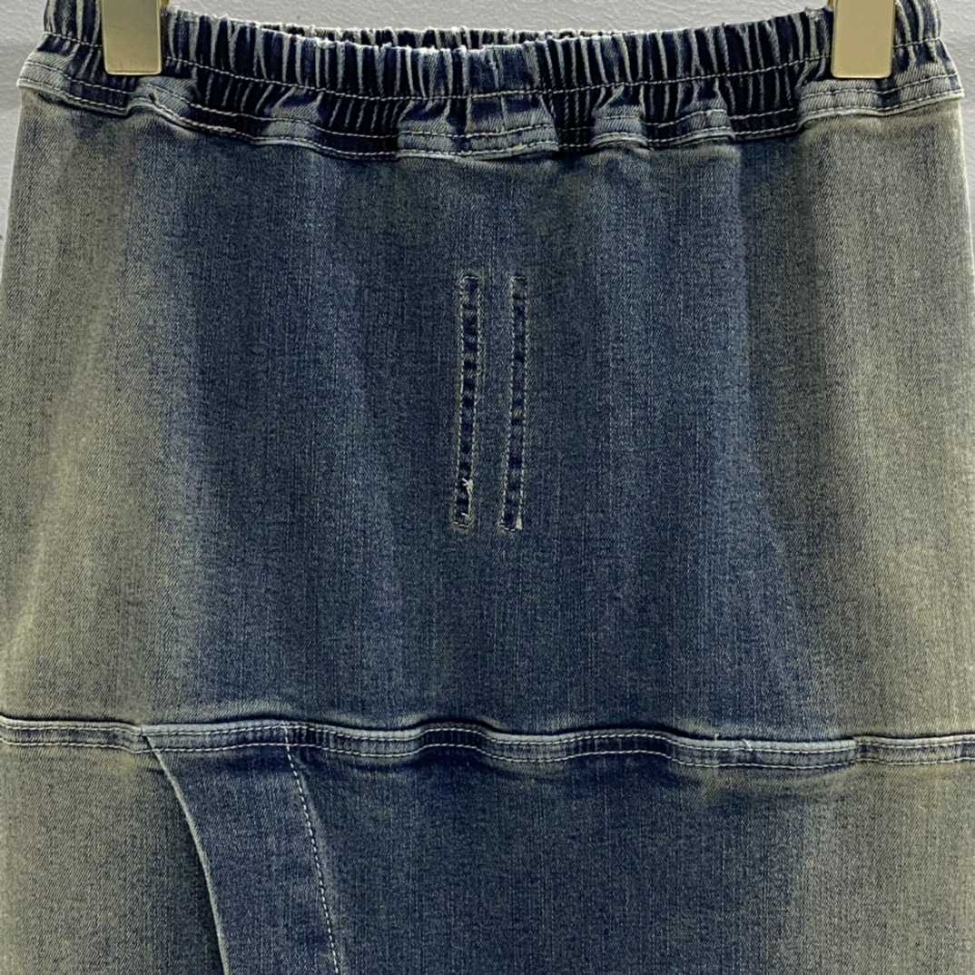 Rick Owens Drkshdw Blue Pillar Denim Maxi Skirt - PerfectKickZ