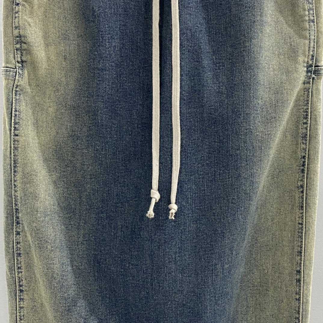 Rick Owens Drkshdw Blue Pillar Denim Maxi Skirt - PerfectKickZ