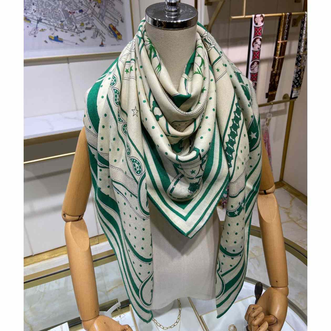 Hermes La Promenade Du Matin Bandana Shawl 140 - PerfectKickZ
