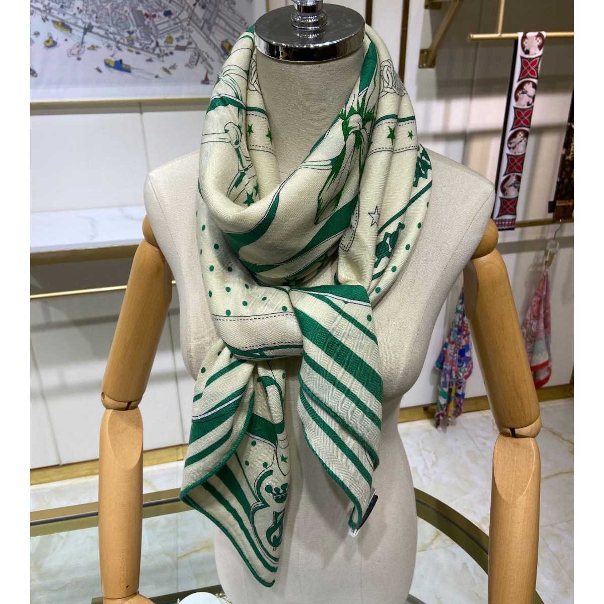 Hermes La Promenade Du Matin Bandana Shawl 140 - PerfectKickZ