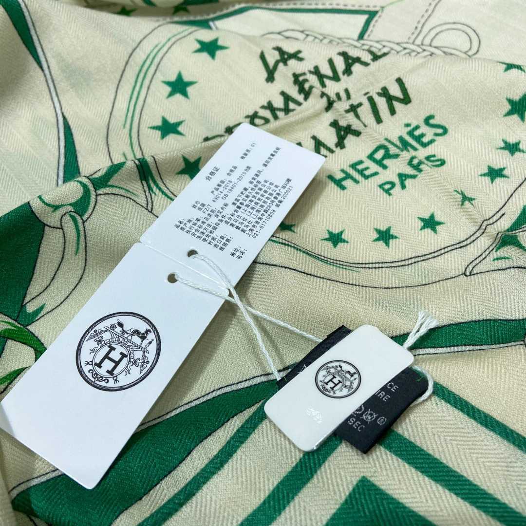 Hermes La Promenade Du Matin Bandana Shawl 140 - PerfectKickZ