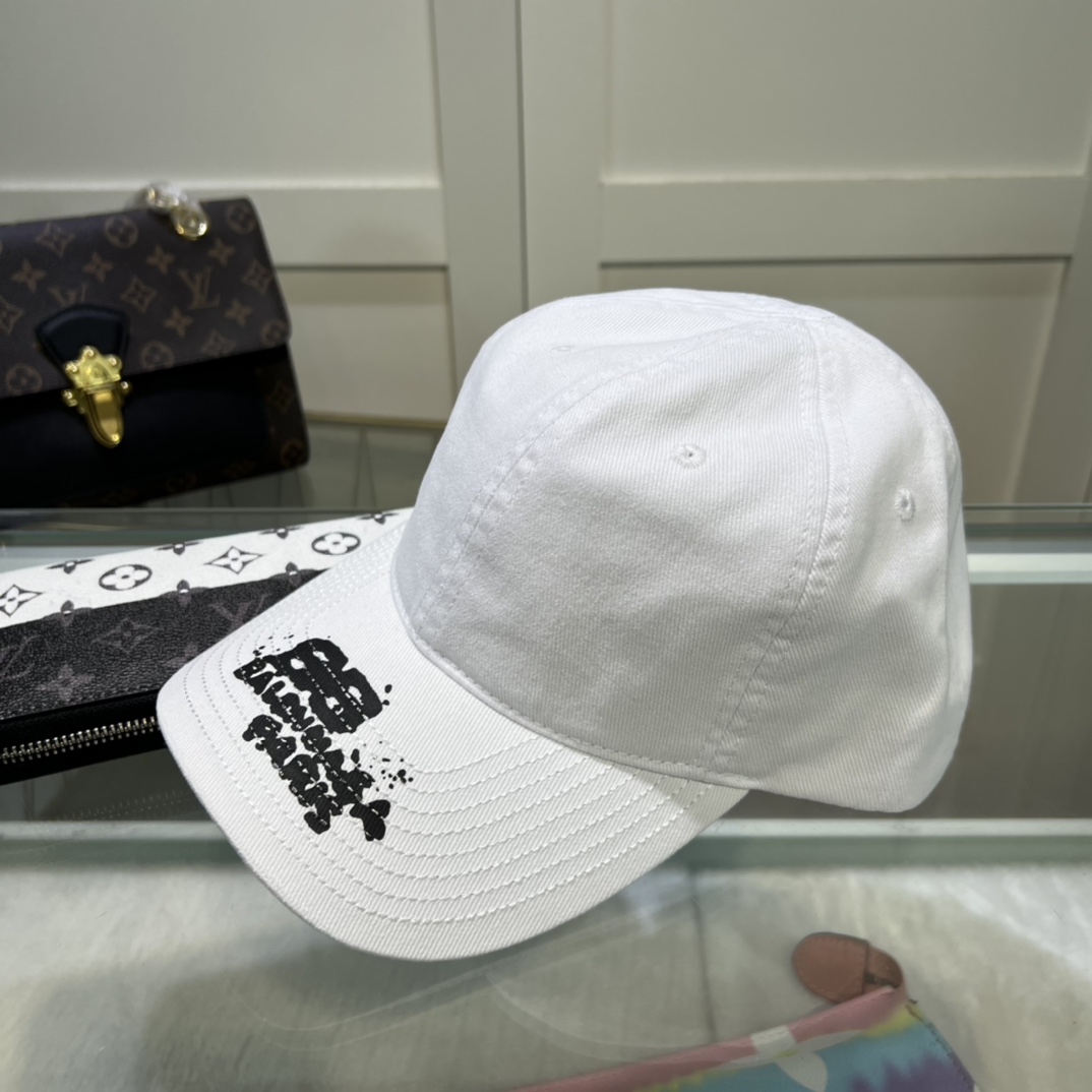 Balenciaga Hand Drawn BB Icon Cap In White - PerfectKickZ