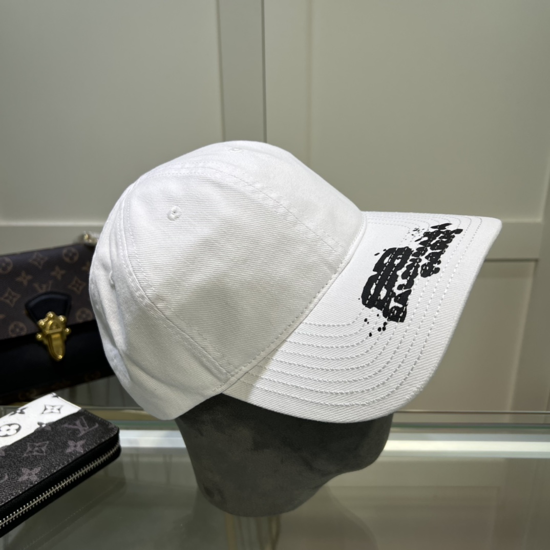 Balenciaga Hand Drawn BB Icon Cap In White - PerfectKickZ