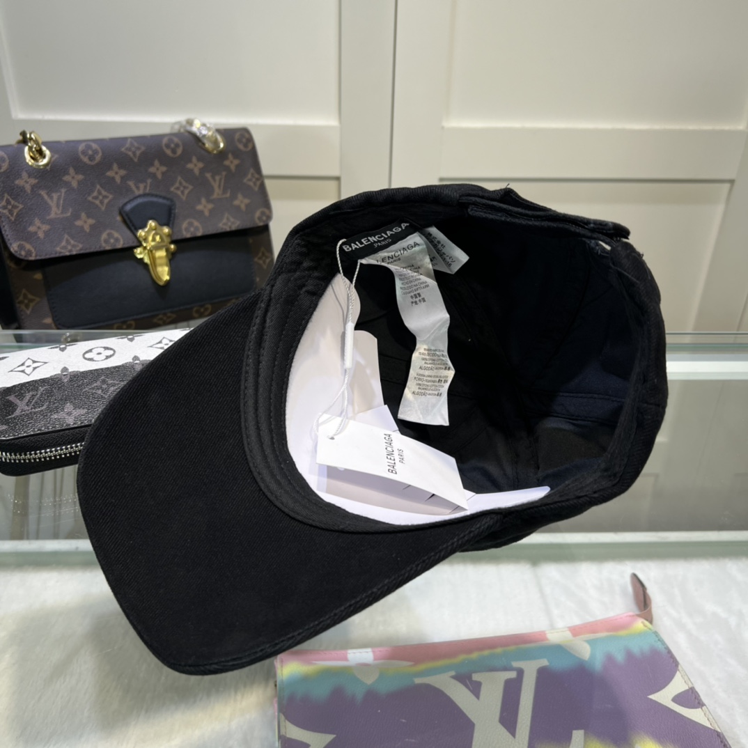 Balenciaga BB Laser Destroyed Cap In Black - PerfectKickZ