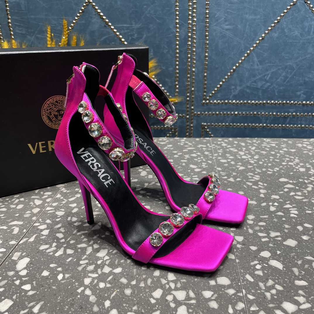 Versace Crystal Satin Sandals - PerfectKickZ