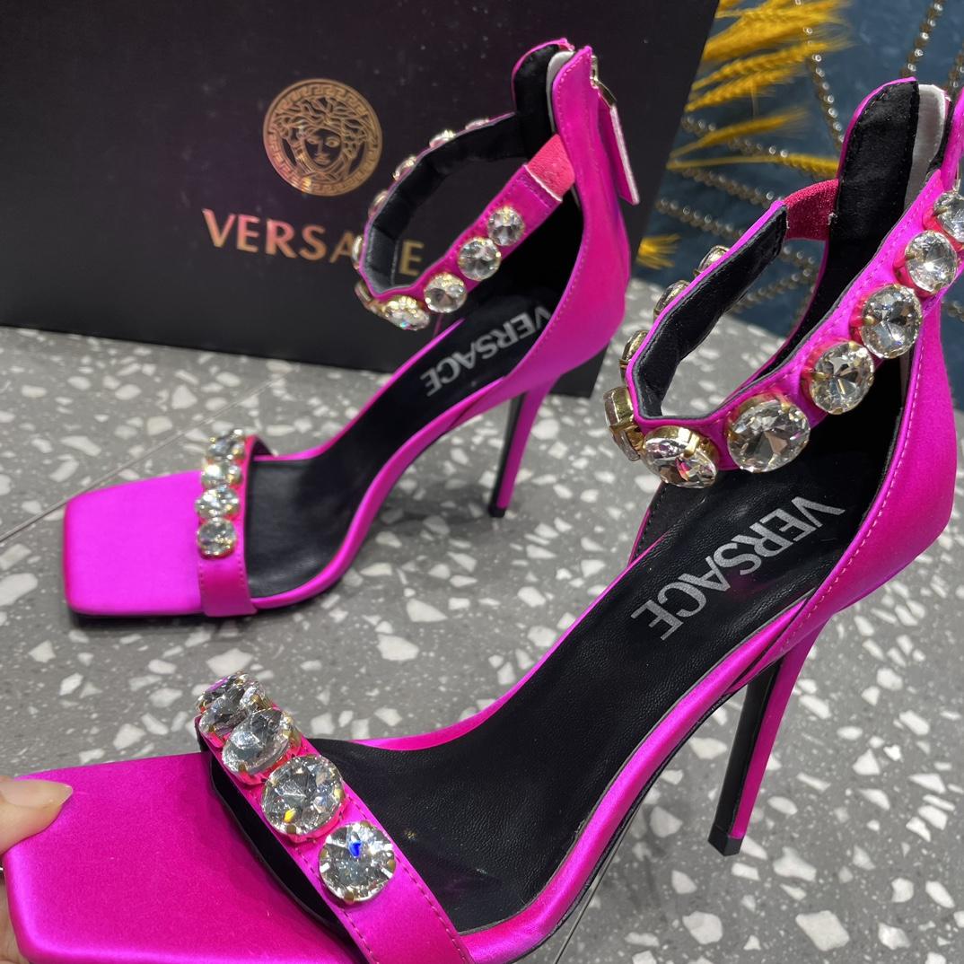 Versace Crystal Satin Sandals - PerfectKickZ