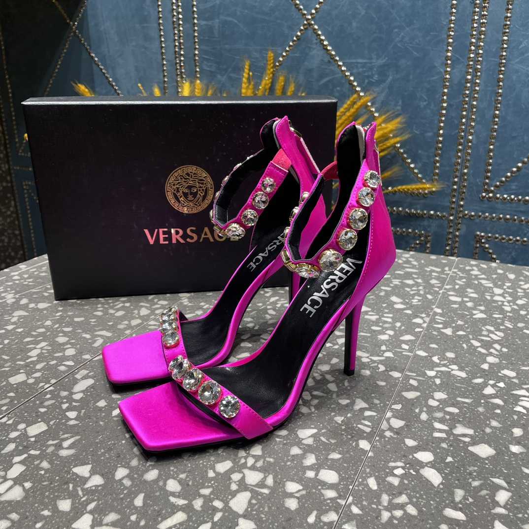 Versace Crystal Satin Sandals - PerfectKickZ