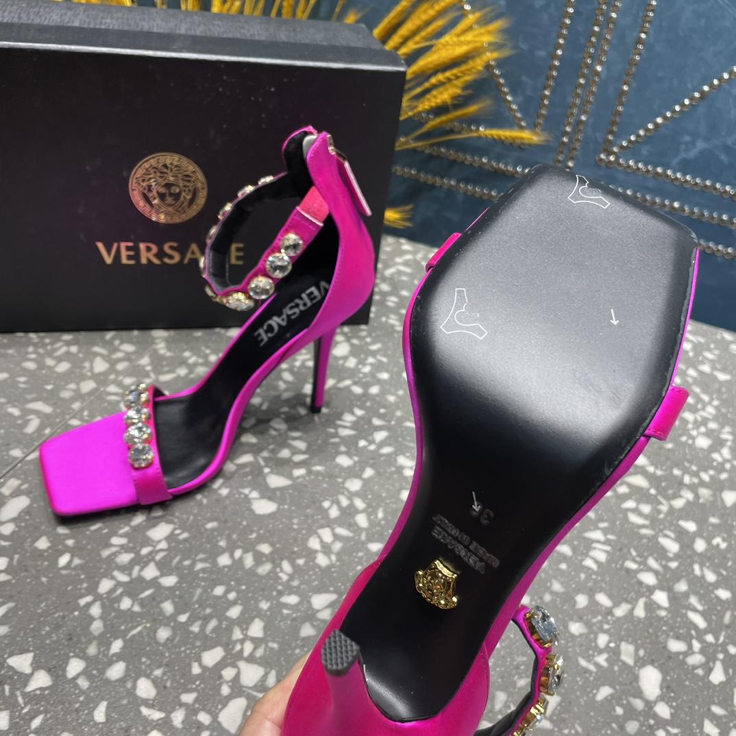 Versace Crystal Satin Sandals - PerfectKickZ